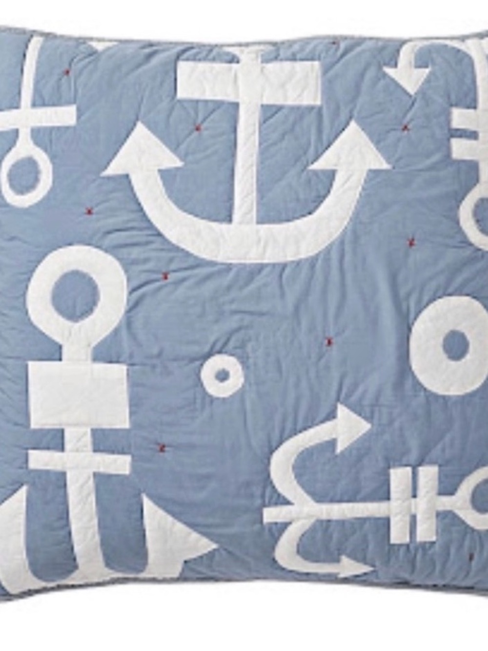 Serena & Lily Blue Anchor Quilt (Full/Queen) + 2 Euro Shams, Nautical